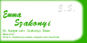 emma szakonyi business card